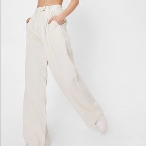 NWT Nasty Gal Linen Wide Leg Tailored Pant
